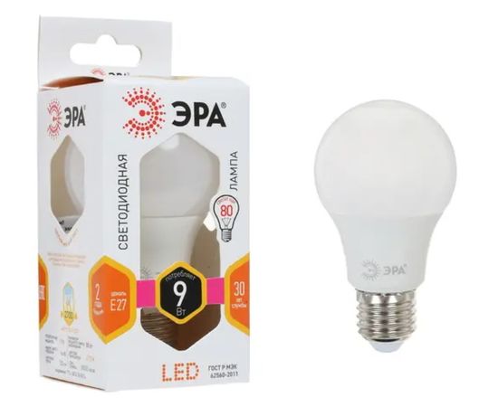  Лампочка Эра LED A60-9W-827-E27 