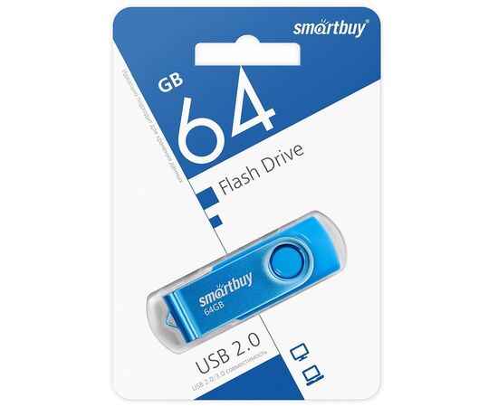  Флэш накопитель USB 64 Гб Smart Buy Twist (blue) (212797) 