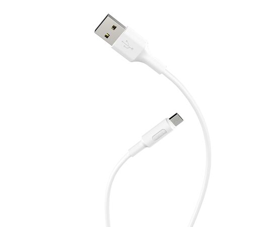  Кабель USB - микро USB HOCO X25 Soarer, 1.0м, круглый, 2.1A, силикон, цвет: белый (1/30/300) 