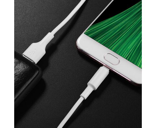  Кабель USB - микро USB HOCO X25 Soarer, 1.0м, круглый, 2.1A, силикон, цвет: белый (1/30/300) 