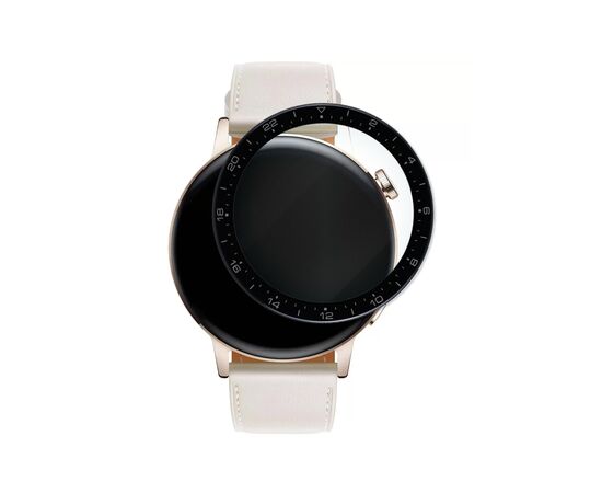  Защитная пленка для часов Huawei Watch GT 3 Pro (43мм) с черной рамкой (Хуавей Вотч GT 3 Pro) 