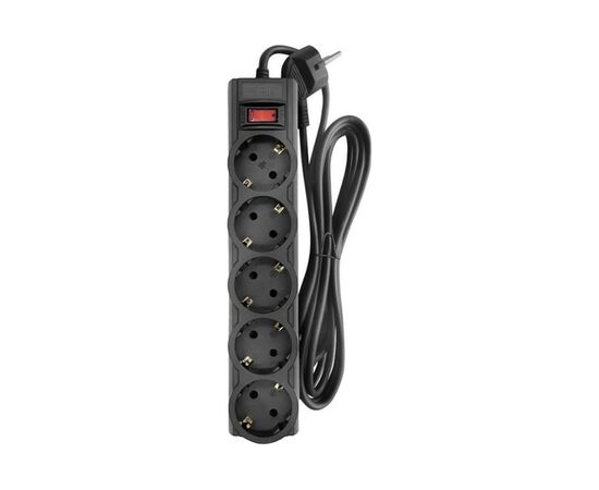  Сетевой фильтр CBR CSF 2505-3.0 Black CB, 5 евророзеток, длина 3 м, чёрный 