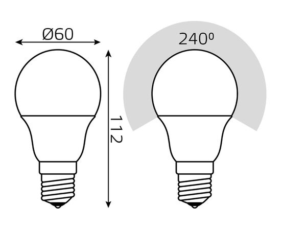  Лампа светодиодная Gauss 102502210-M 10Вт цок.E27 груша 220B 4100K св.свечения белый нейтральный A60 уп/1шт 