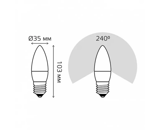  Лампа светодиодная Gauss Elementary 30222 12Вт цок.E27 свеча 220B 4100K св.свечения белый нейтральный уп/10шт 