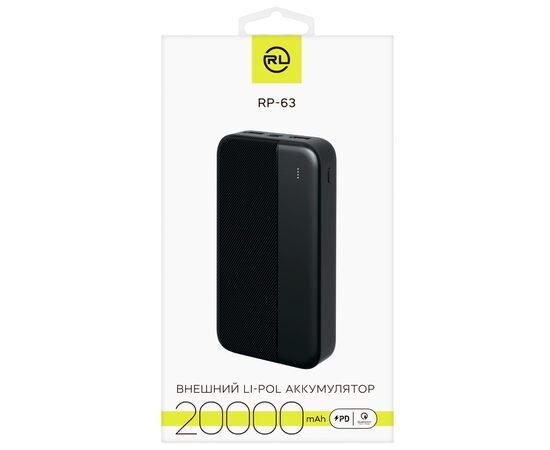  Внешний АКБ Red Line RP-63 (20000 mAh), PD 20W, черный 