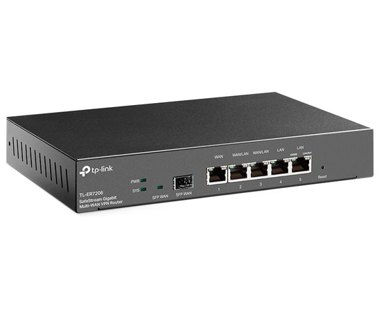  Роутер TP-Link TL-ER7206 Gigabit multi-WAN VPN router (1 Gb SFP WAN,1 Gb RJ-45 WAN, 2 Gb WAN/LAN, 2 Gb fixed LAN ports) 