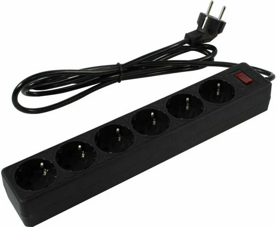  Сетевой фильтр 5bites Garda SP6B-518 6S, 3*0.75mm2, 1.8M, Black 