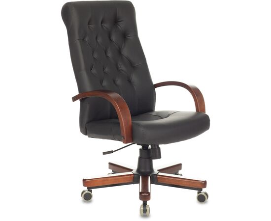 Кресло Бюрократ T-9928Walnut/Eco-B эко.кожа черный 
