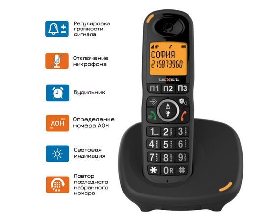  Телефон TEXET TX-D8905A черный (127223) 