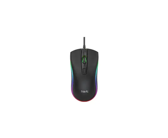  Мышка проводная с RGB подсветкой  HAVIT HV-MS72 USB черная 