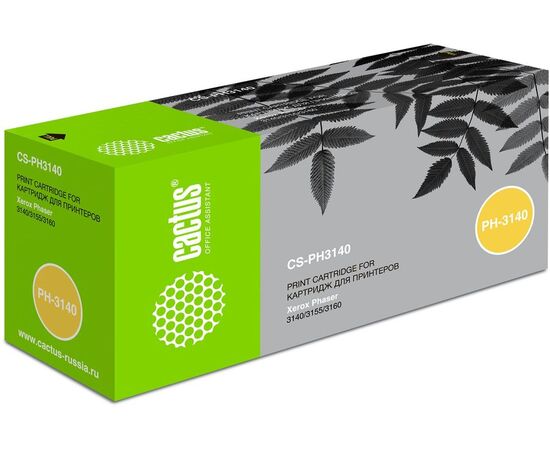  Тонер Картридж Cactus CS-PH3140 (108R00908) черный для Xerox Phaser 3140 3155 3160 (1500стр.) 