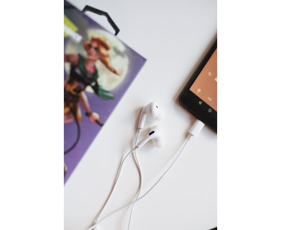  Наушники вакуумные Smart AUX разъём с МК c рег.громкости длина 1.2м  More choice G31S (White) 