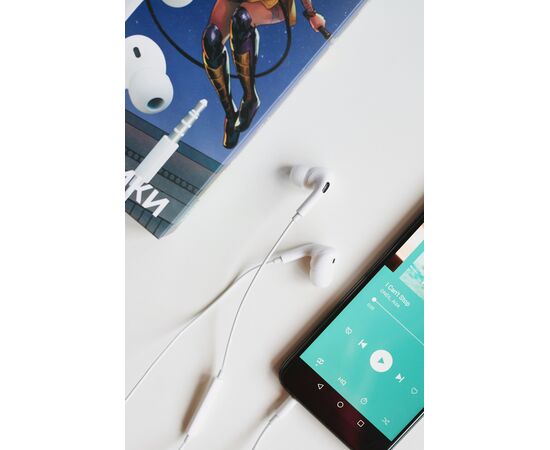  Наушники вакуумные Smart AUX разъём с МК c рег.громкости длина 1.2м  More choice G31S (White) 