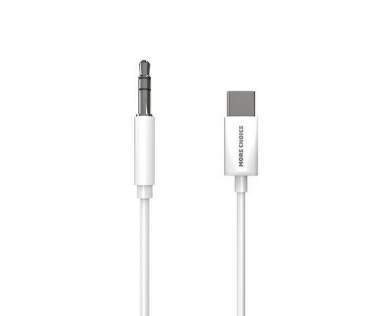  Аудиокабель AUX 3.5mm Type-C 1м More choice UK22a (White) 