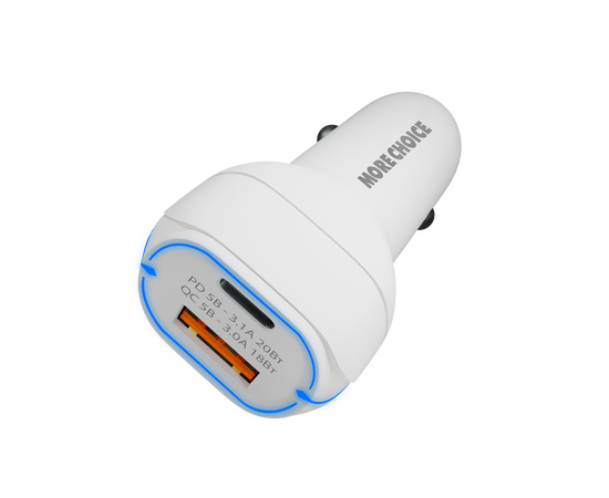 АЗУ  Smart 2USB 3.0A PD 20W+QC3.0 быстрая зарядка More Choice AC32QC (White) 