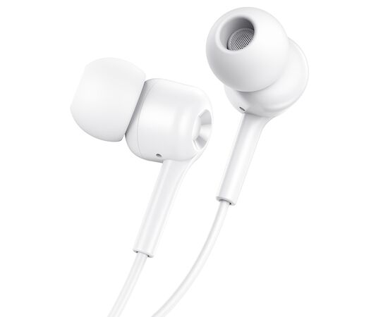  Наушники вакуумные AUX разъём с МК и рег.громкости длина 1.2м Hoco M82 (White) 