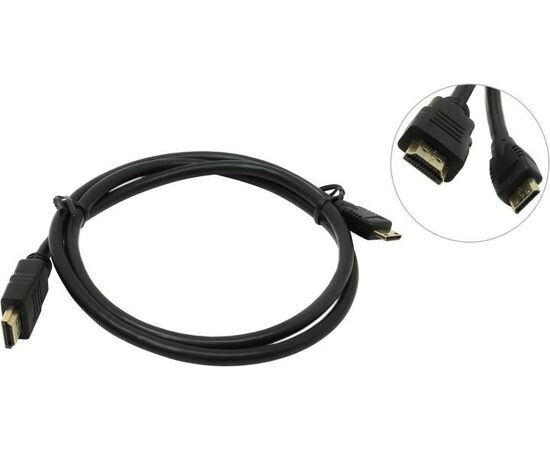  Кабель ExeGate EX257910RUS HDMI to miniHDMI (19M -19M) 1м, ver1.4, позолоченные контакты 