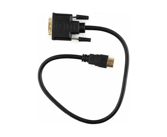  Кабель Gembird/Cablexpert CC-HDMI-DVI-0.5M HDMI-DVI 19M/19M 0.5м single link черный позол.разъемы экран пакет 