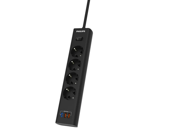  Сетевой фильтр Philips CHP4346BA/51 2м (4 розетки) черный (коробка) 