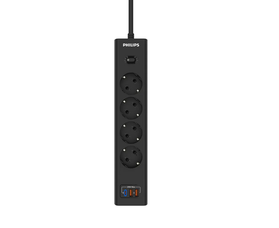  Сетевой фильтр Philips CHP4346BA/51 2м (4 розетки) черный (коробка) 