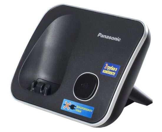  Телефон Panasonic KX-TG6812RU черный (труб. в компл.2шт) АОН 