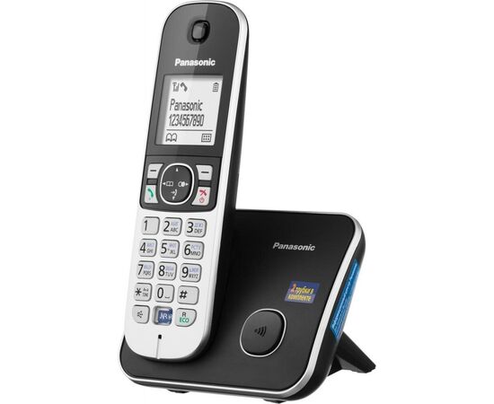  Телефон Panasonic KX-TG6812RU черный (труб. в компл.2шт) АОН 