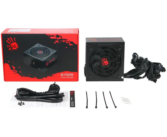  Блок питания BLOODY BD-PS600W, 600Вт, 120мм, черный, retail 