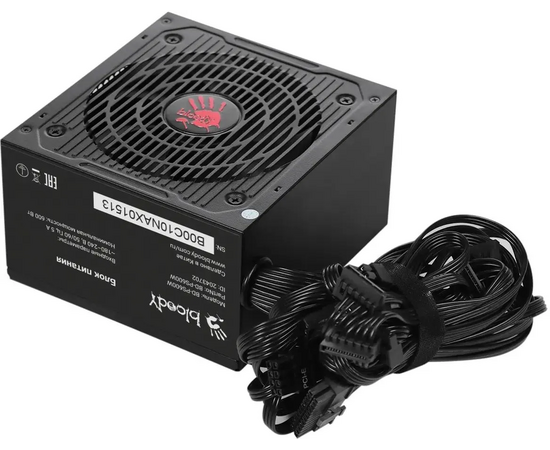  Блок питания BLOODY BD-PS600W, 600Вт, 120мм, черный, retail 