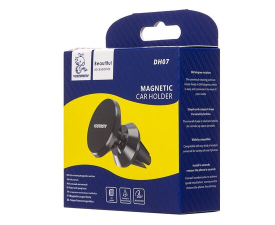  Держатель автомобильный Denmen магнитный DH07 в дефлектор (black) (235998) 